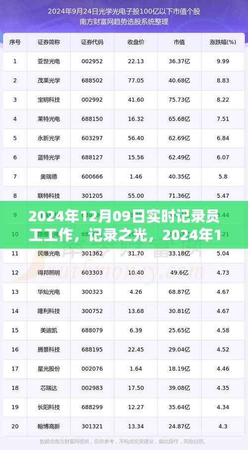 记录之光,员工工作实录 2024年12月09日